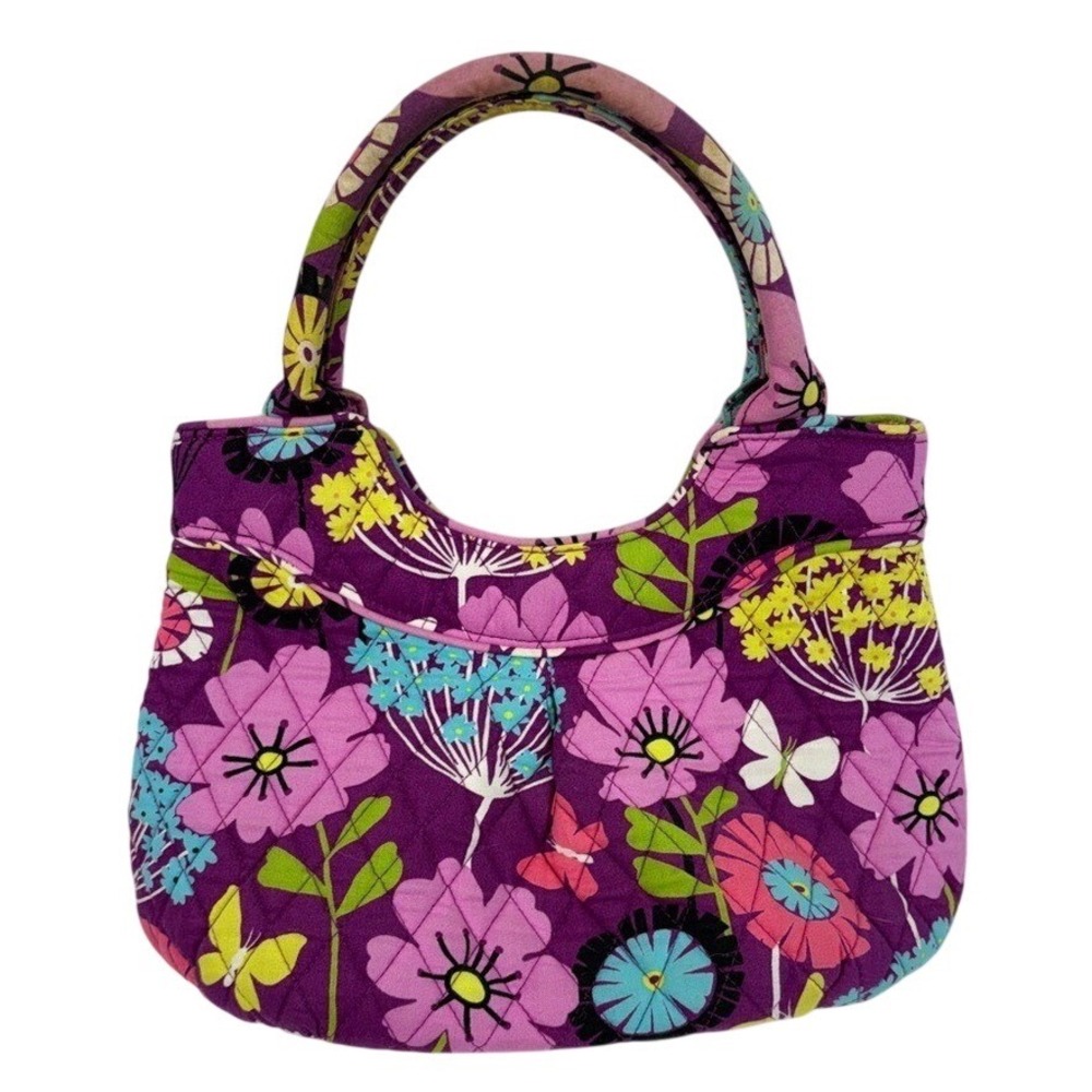 Vera‎ Bradley Purple Floral Quilted Tote Bag EUC